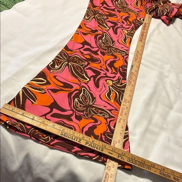 No Boundaries Pink and Orange Wide Leg Pants - Picture 5 of 7